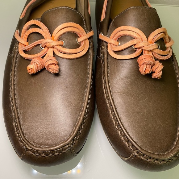 Cole Haan Grant Canoe Camp Moc Dark Brown Loafers with Orange Laces Men’s 9M - Picture 4 of 16